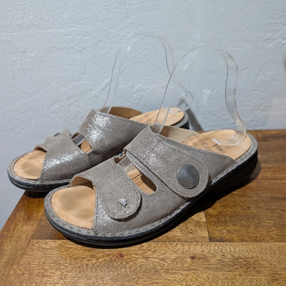 Finn‎ Comfort Sandals Sansibar Slides Gray Silver US 8.5